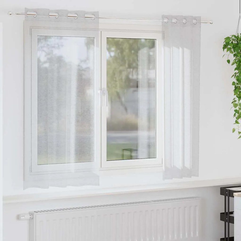 vidaXL Perdele cu perdele 2 pcs Gri deschis 140 x 175 cm Poliester