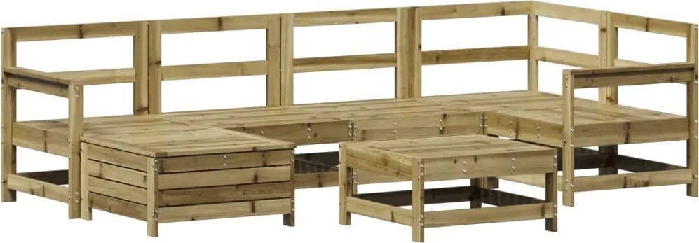 vidaXL Set canapea de grădină, 7 piese, lemn de pin tratat