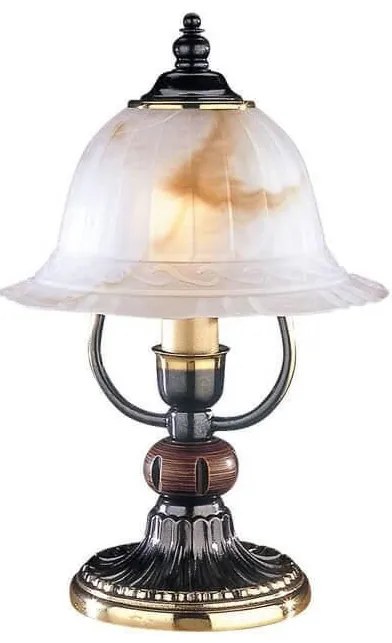 Lampa de masa rustica design italian din alama cu lemn 2801
