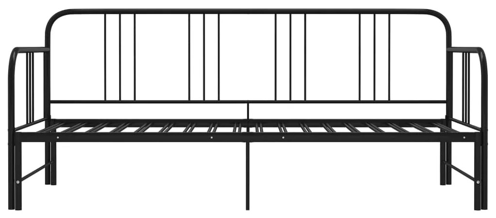 Cadru pat canapea extensibila, negru, 90 x 200 cm, metal Negru