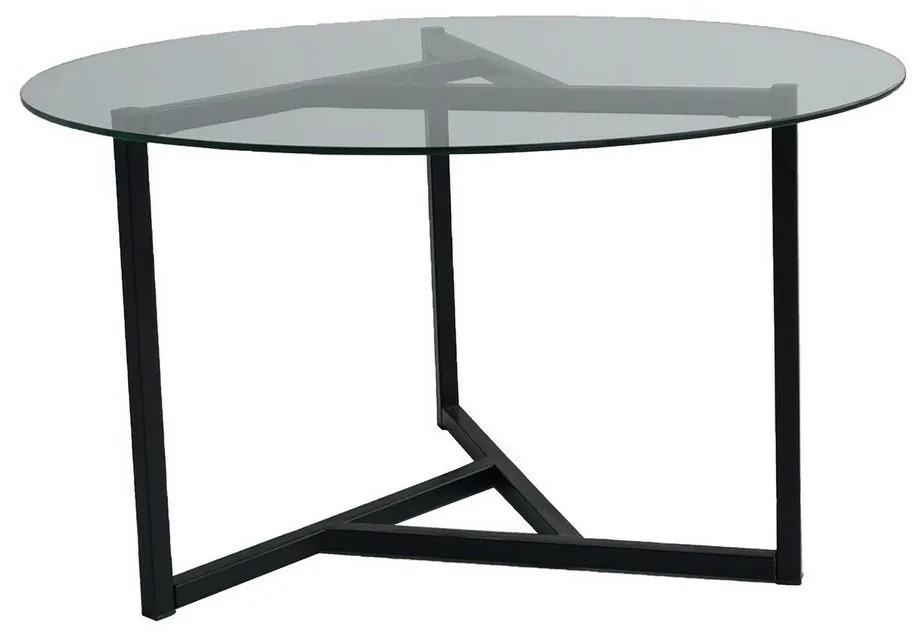 Măsuță de conferință Trio Black cu sticlătransparentă