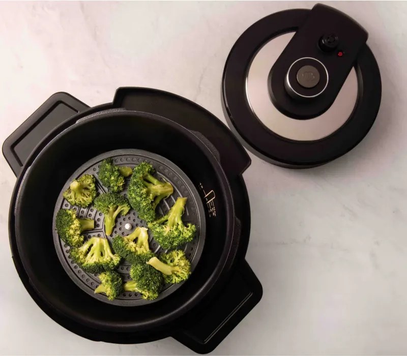 Multicooker Tefal Turbo Cuisine & Fry CY778830, 70 kPa, 1200W, 7.6 l, 15 programe, Acoperire neaderenta, Mentinere caldura, Control digital, Negru