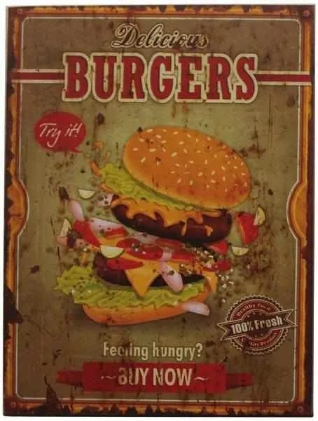Decoratiune de perete Burgers, Lemn, 40x30 cm