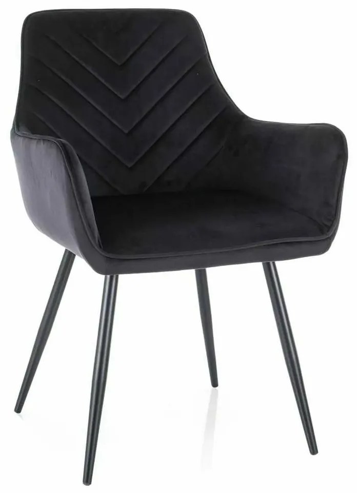 Scaun de bucătărie Maya Velvet, negru