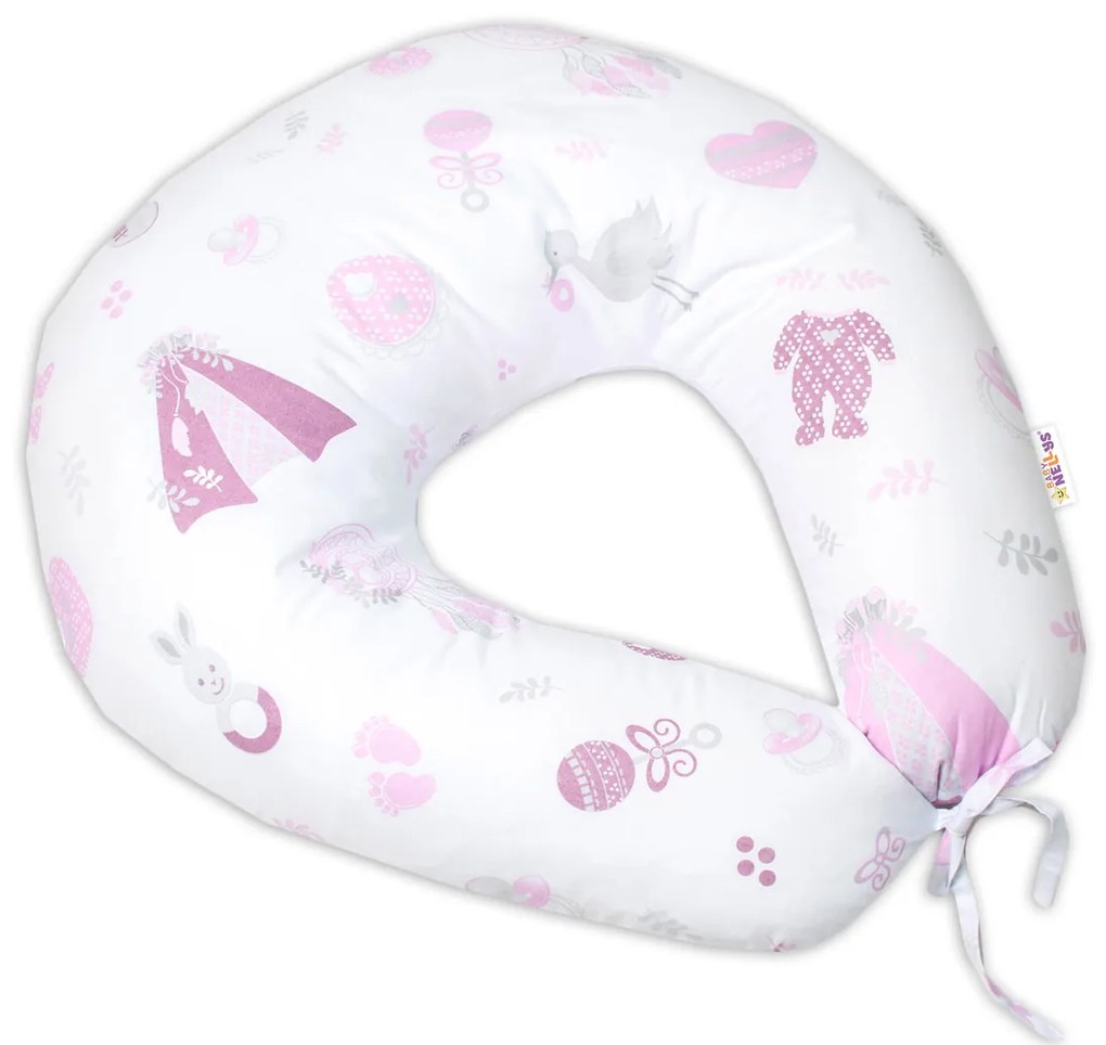 Baby Nellys Bumbac perna de alaptare, Nouă dragoste Baby - roz