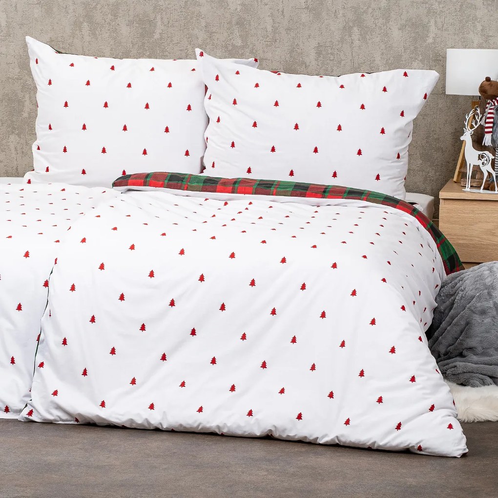 Lenjerie de pat din bumbac 4Home Scotch winter, 140 x 220 cm, 70 x 90 cm