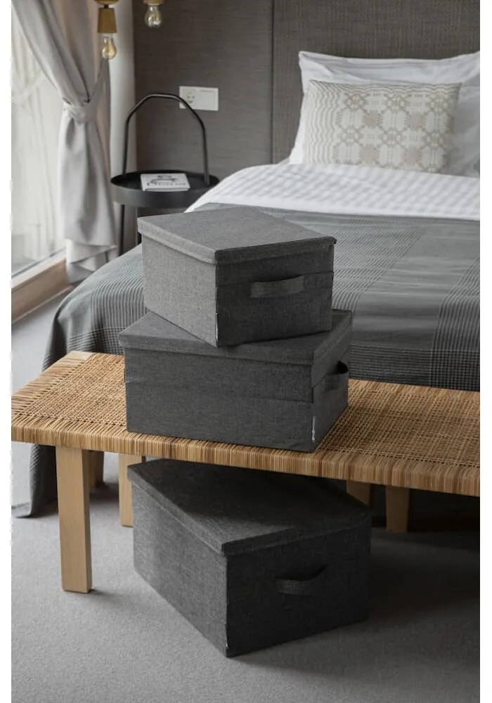 Cutie de depozitare gri din material textil cu capac 35x19x26 cm Soft Storage – Bigso Box of Sweden
