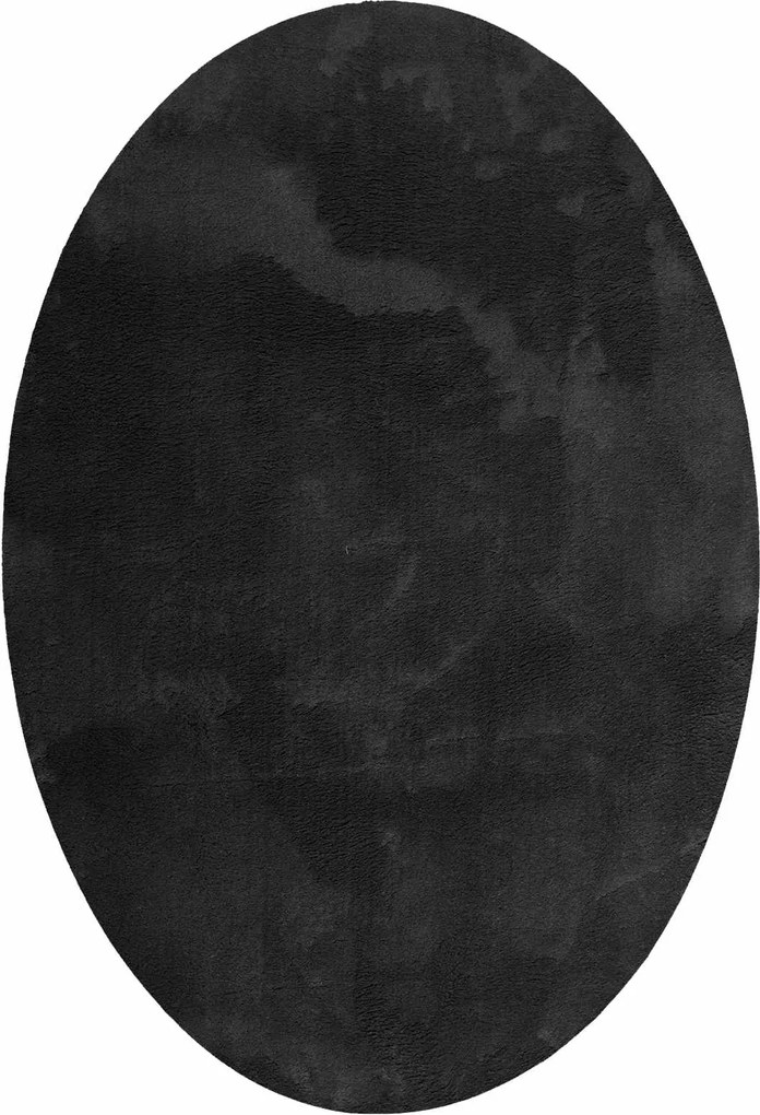 vidaXL Covoare de zonă Oval HUARTE Negru 140 x 200 cm 100% Polyester