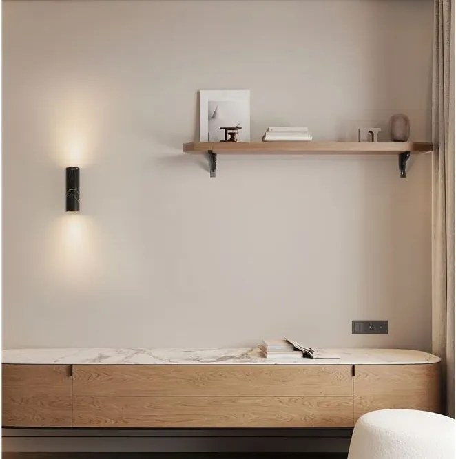 Aplica de perete din marmura neagra Olvio