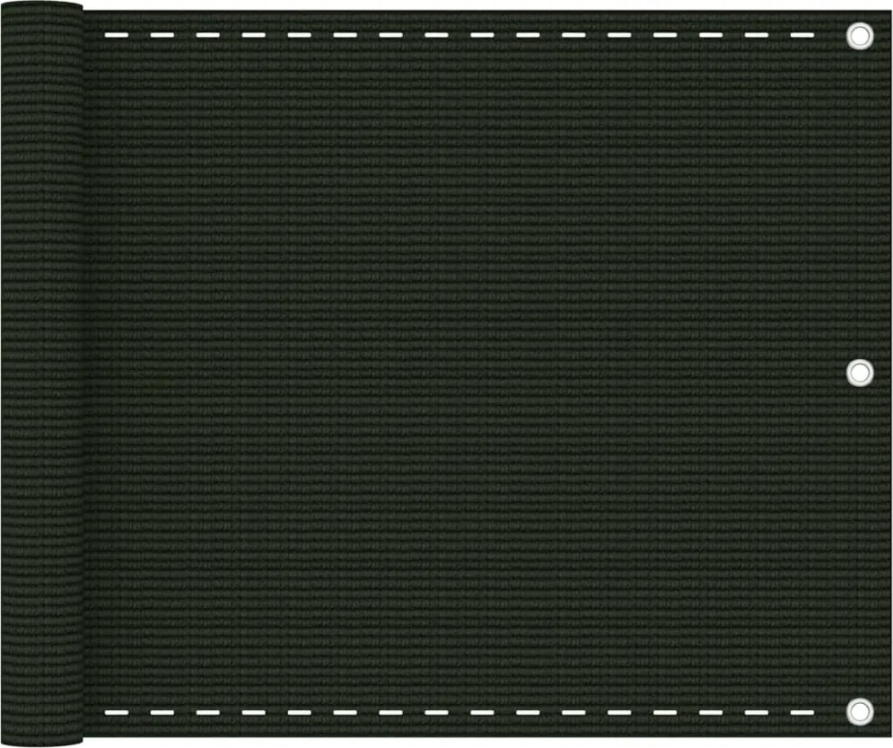 vidaXL Paravan pentru balcon, verde închis, 75x600 ,HDPE