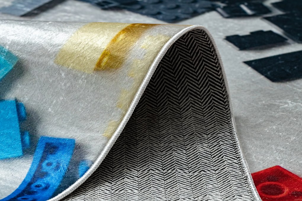 BAMBINO 38480 covor lavabil Kit de construcție pentru copii anti-alunecare - gri / galben - SECUNDAR-COTATI PRODUSUL