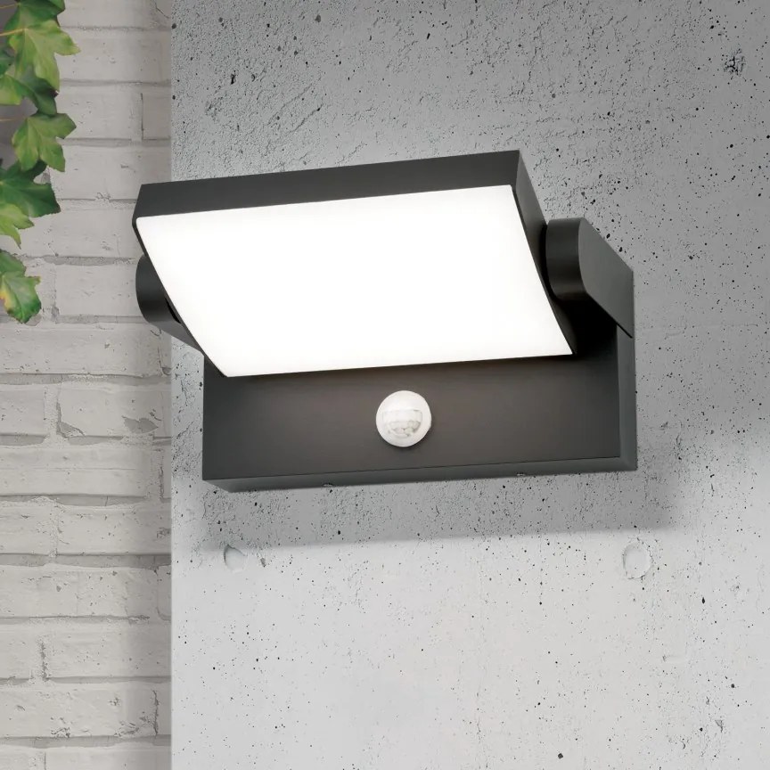 Aplica LED pentru exterior cu senzor de miscare IP54, GINGER antracit