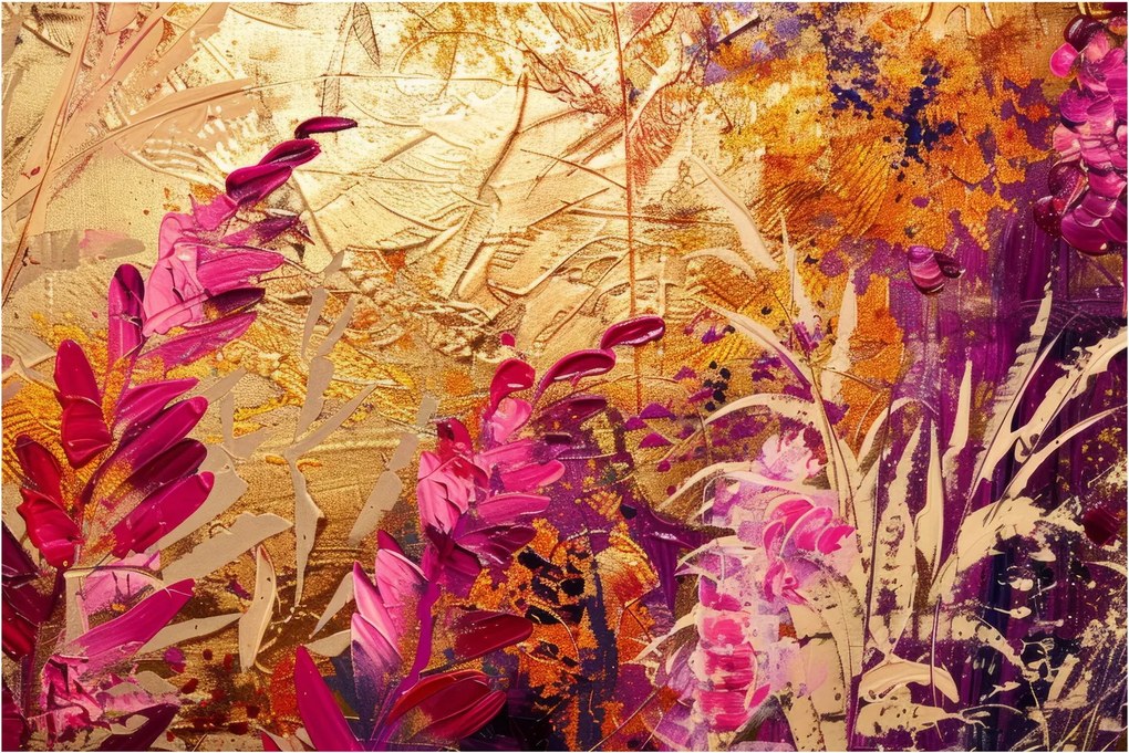 Tablou - Pictură abstractă de flori II. (90x60 cm)