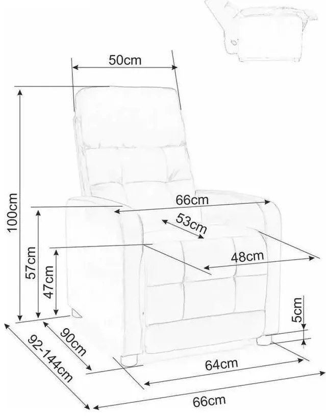 Scaun reclinabil Lennox II Velvet, gri