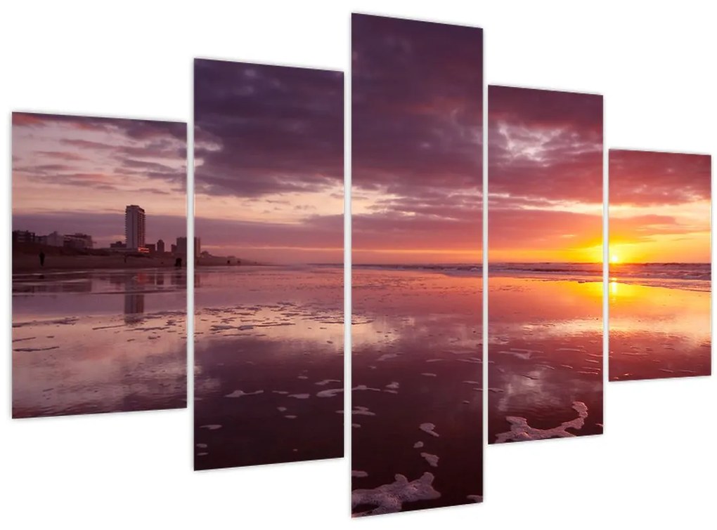 Tablou - Plajă la apus de soare (150x105 cm)