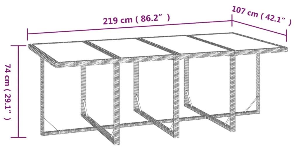 Set mobilier de gradina cu perne, 9 piese, maro, poliratan Maro, 219 cm table length, 8x fotoliu + masa, 1