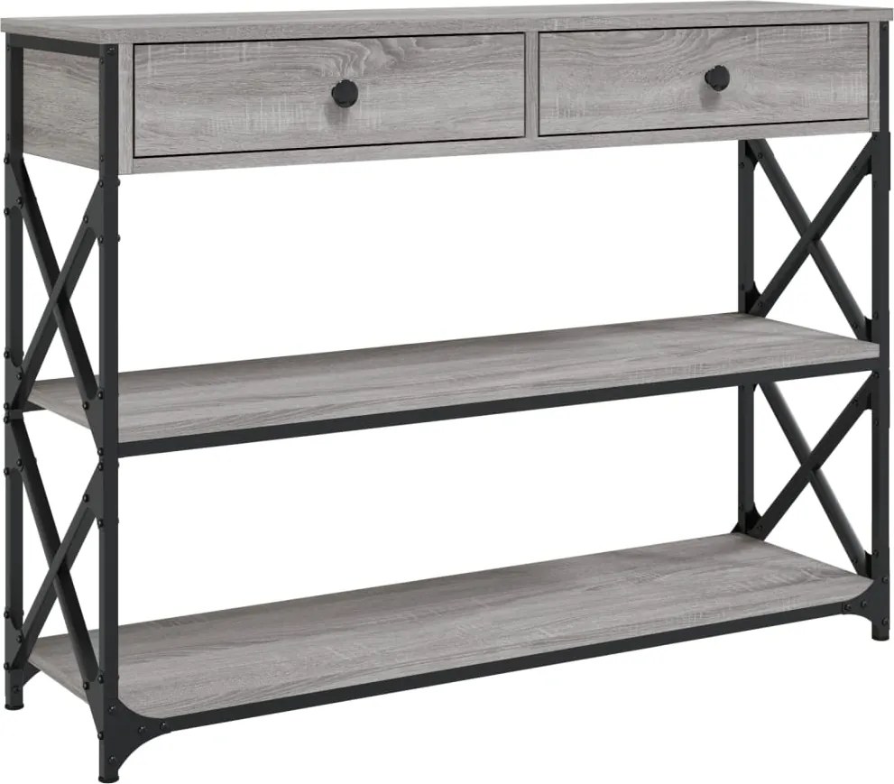 vidaXL Măsuță consolă, gri sonoma, 100x28x75 cm, lemn prelucrat
