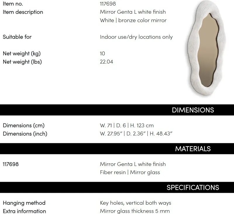 Oglinda decorativa design LUX Genta L