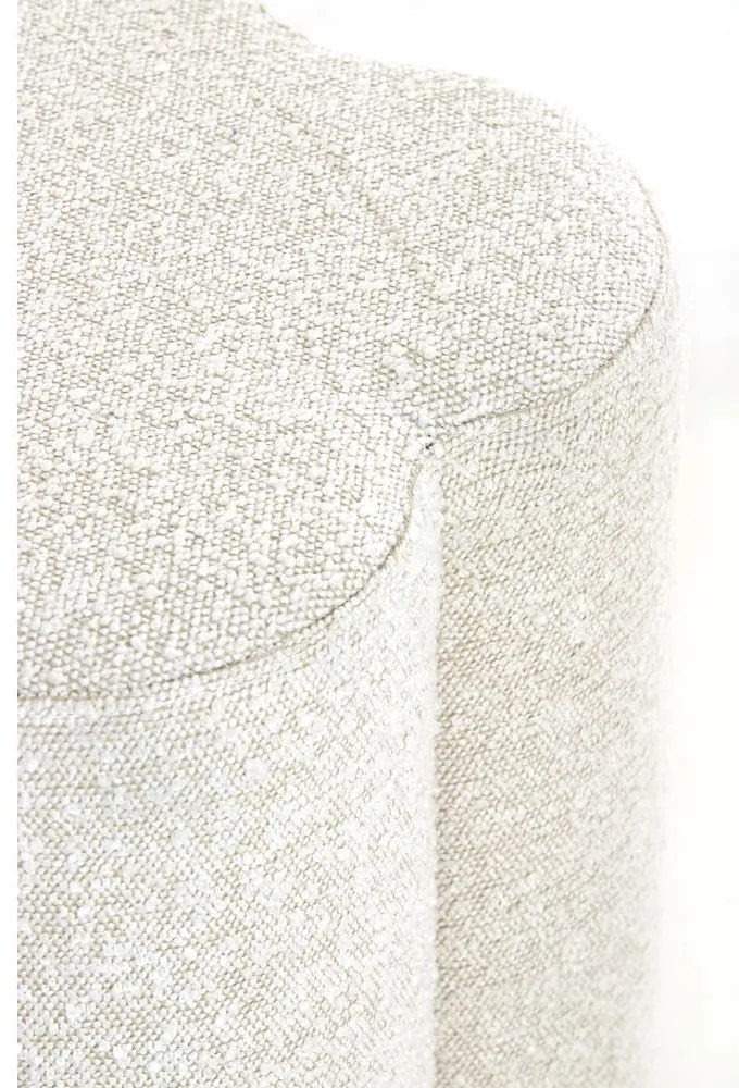 Taburet crem cu tapițerie din stofă bouclé Nalani – Light & Living
