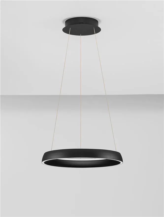 Lustra circulara aluminiu negru LED CCT OVIA 45cm