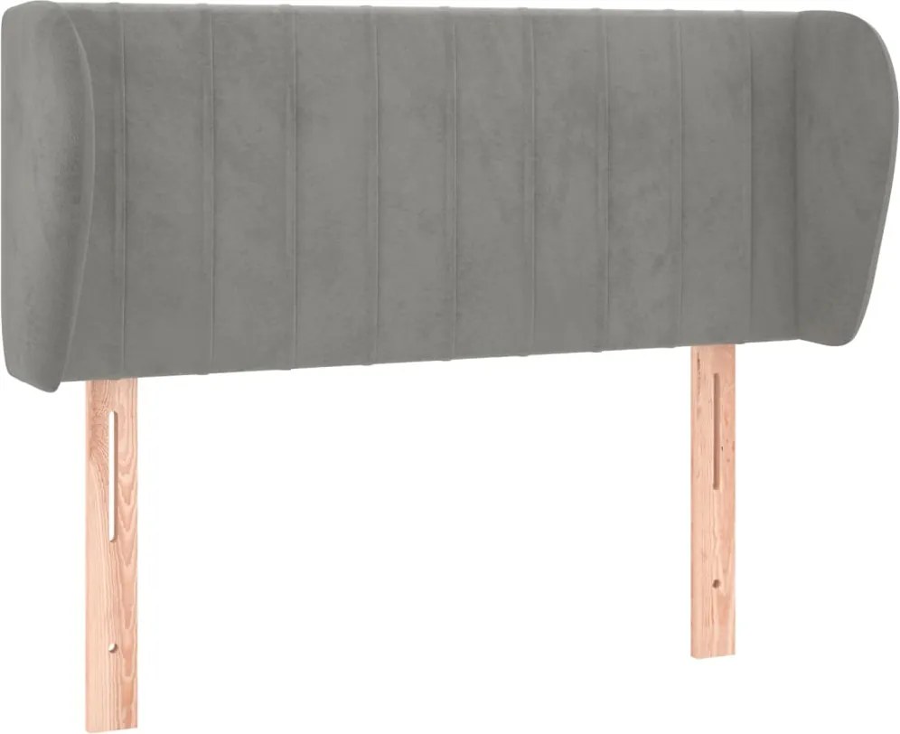 vidaXL Tăblie de pat cu aripioare gri deschis 93x23x78/88 cm catifea