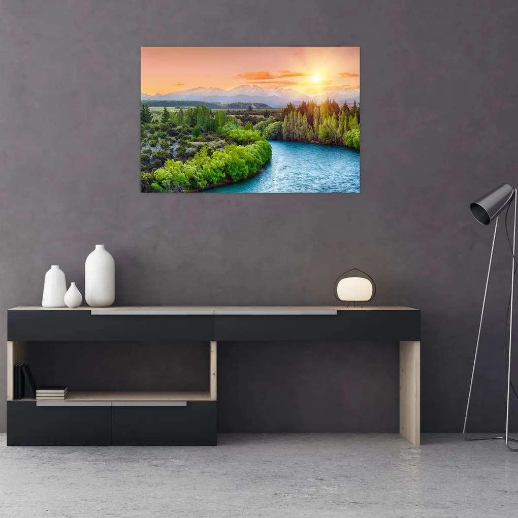 Tablou - Pădure peisaj montan (90x60 cm)