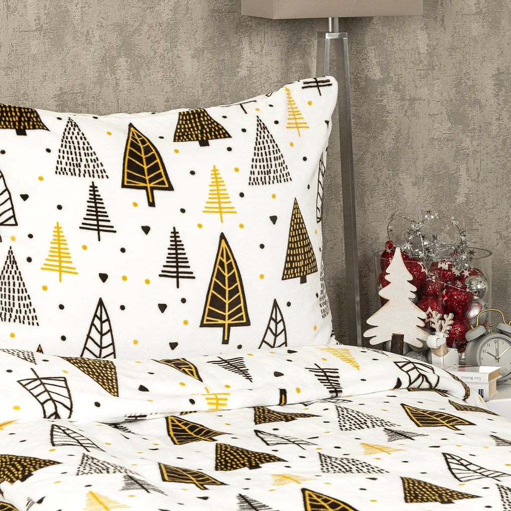 Lenjerie pat 4Home Nordic Tree microflanel, 140 x 200 cm, 70 x 90 cm