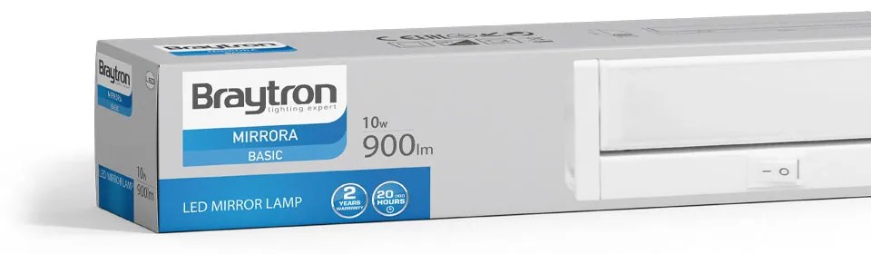 Aplica LED Mirrora BR-BN12-00633, 10W, 900lm, lumina rece, IP20, argintie, Braytron