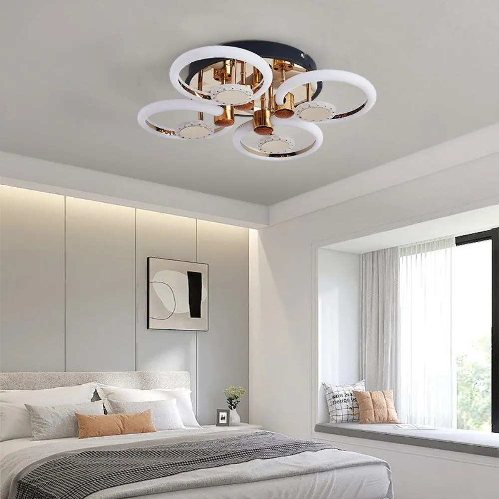 Lustra Led Cu Telecomanda, Elit's, Opal B, 120 w Intensitate Reglabila, Gold