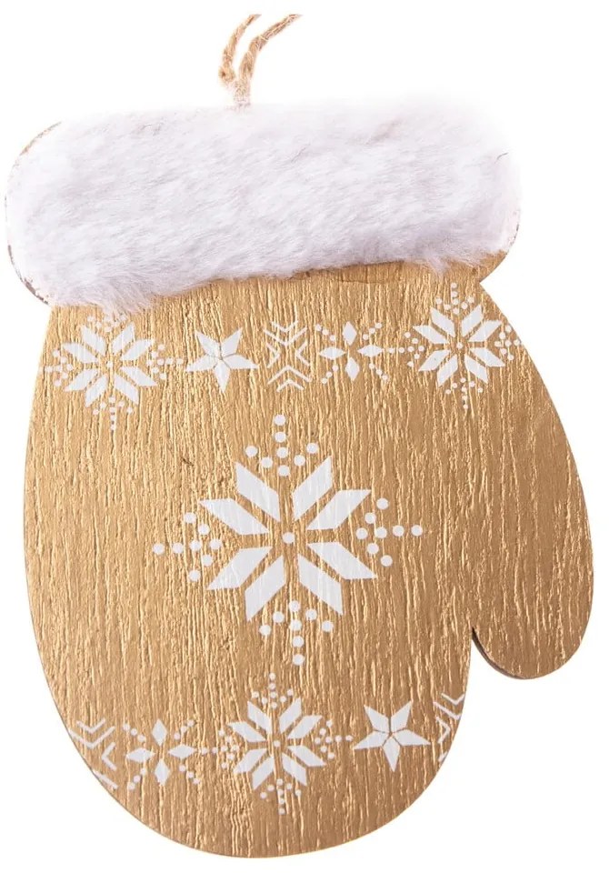 Set 2 decorațiuni din lemn suspendate Dakls, înălțime 10,7 cm, formă mănușă