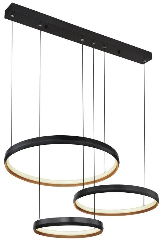Lustra LED suspendata cu telecomanda design modern Halli negru, auriu