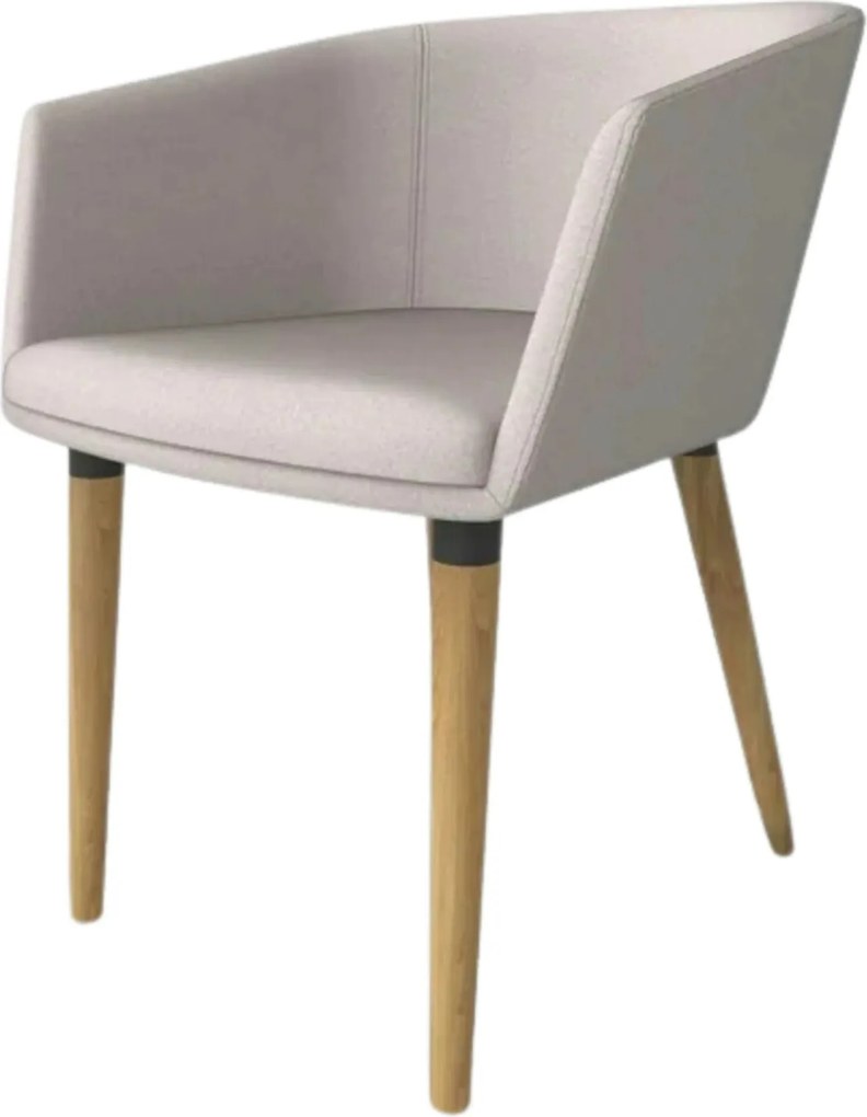 Scaun tapitat living K266, bej/stejar, stofa clasica/lemn, 56X56X72 CM