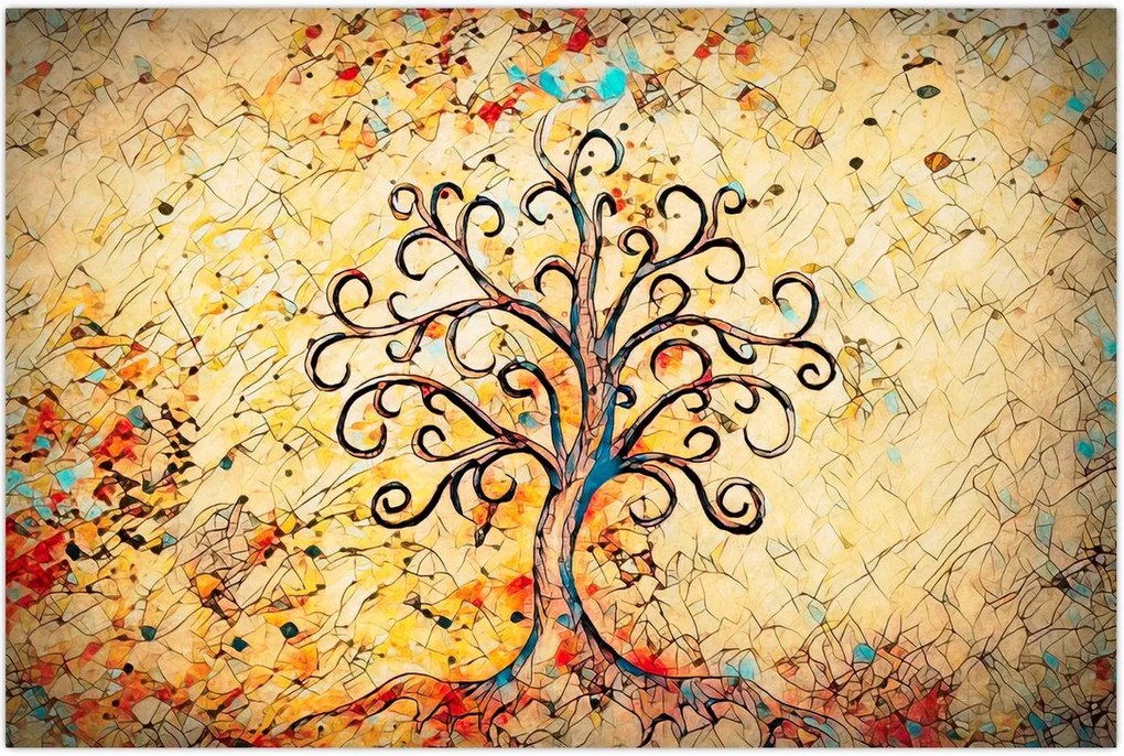 Tablou - Copacul vieții mozaic (90x60 cm)
