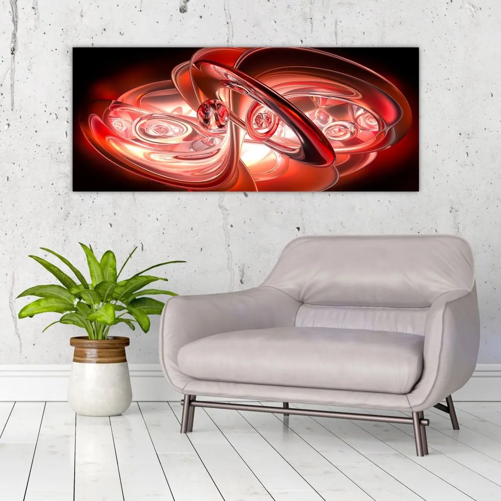 Tabloul - forme roșii (120x50 cm)