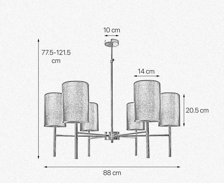 Candelabru din alama cu abajur albastru Sofis
