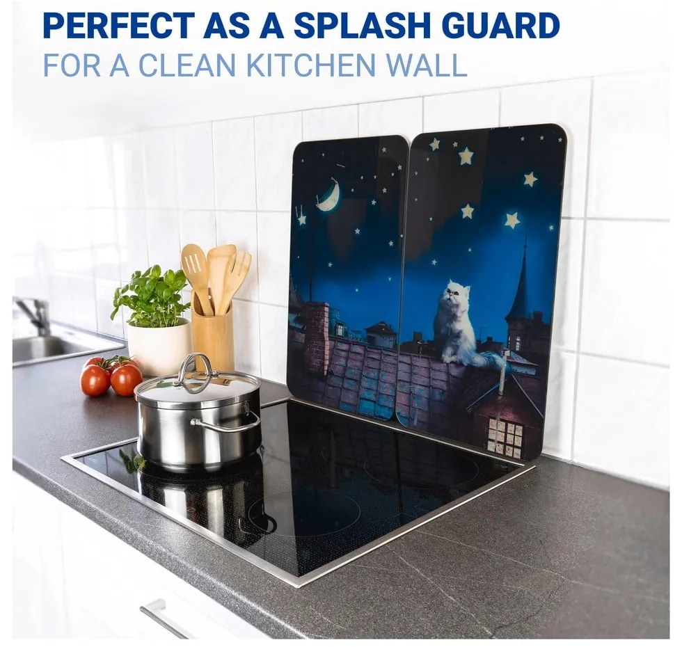 Protecții de aragaz 2 buc. din sticlă temperată 30x52 cm – Maximex