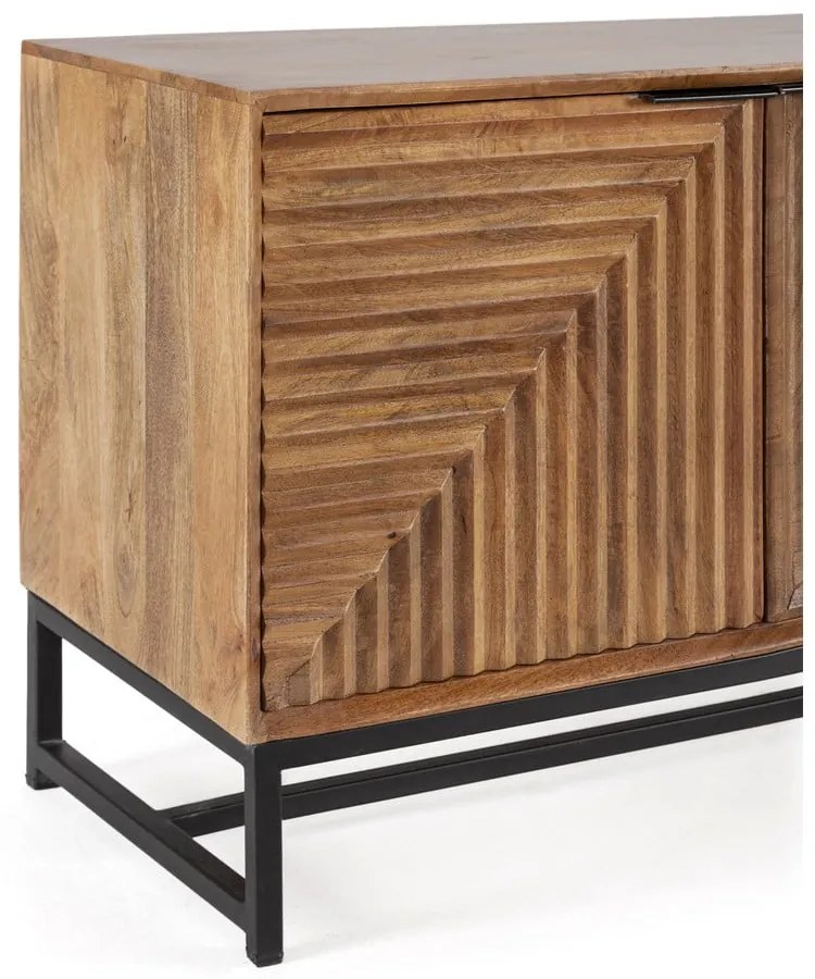 Comodă TV în culoare naturală din lemn de mango 160x58x40 cm Nereida – MOME