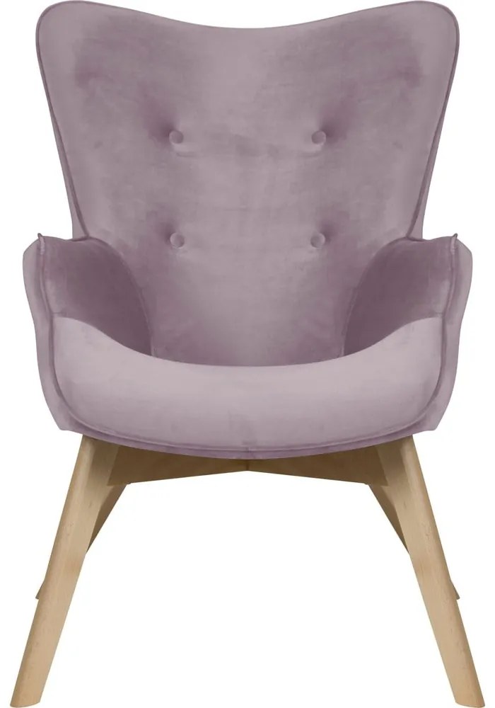 Fotoliu mov lavandă cu tapițerie din catifea Niko – Ropez