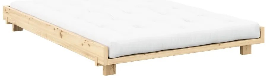 Pat matrimonial în culoare naturală din lemn de pin cu somieră 160x200 cm Social Bed – Karup Design