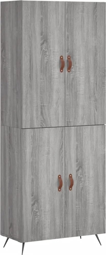 vidaXL Dulap înalt, gri sonoma, 69,5x34x180 cm, lemn compozit