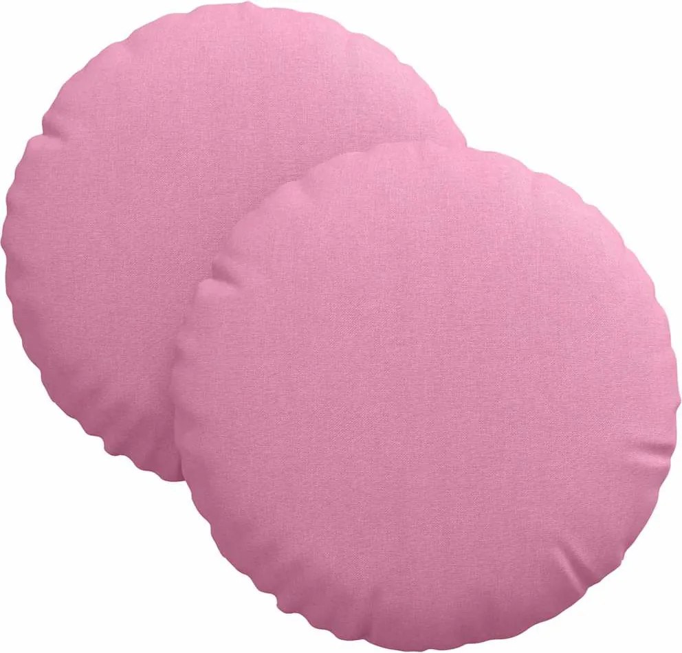 vidaXL Perne de Șezut 2 pcs Roz Ø30 x 13 cm țesătură