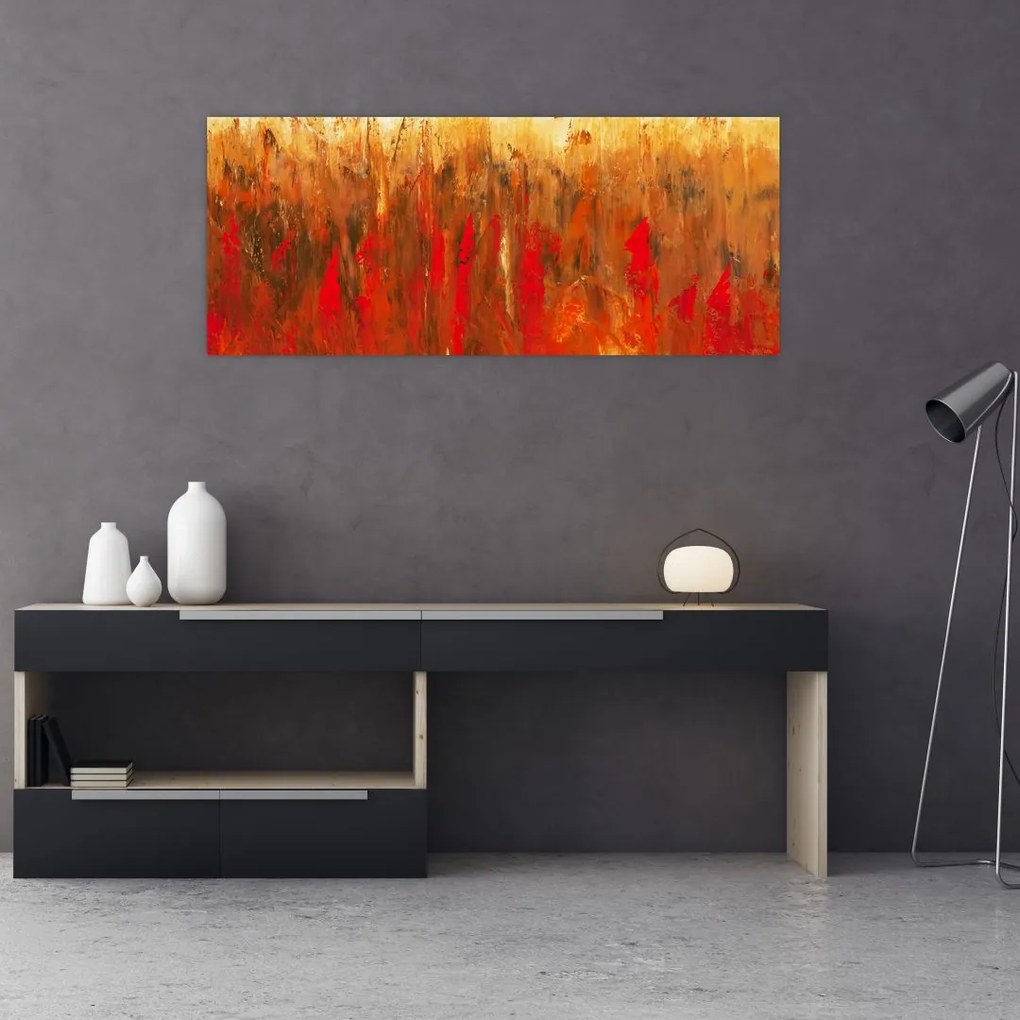 Tablou cu abstracție pictată (120x50 cm)