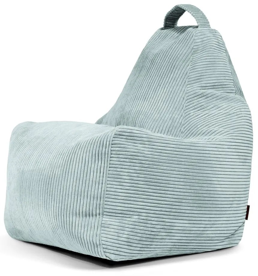 Fotoliu bean bag verde mentă cu tapițerie din catifea reiată Play Amuse – SLOWDOWN