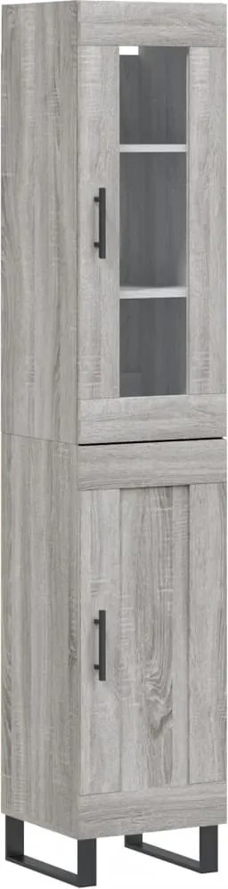 vidaXL Dulap înalt, gri sonoma, 34,5x34x180 cm, lemn prelucrat