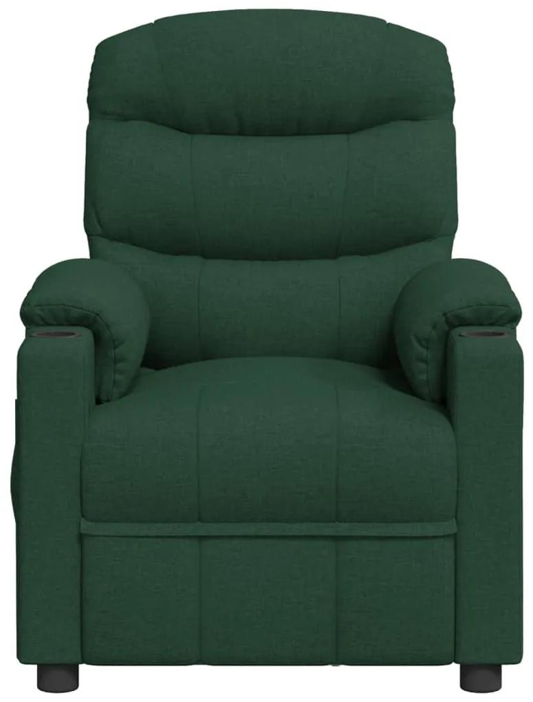 Fotoliu de masaj rabatabil, verde inchis, material textil 1, Verde inchis