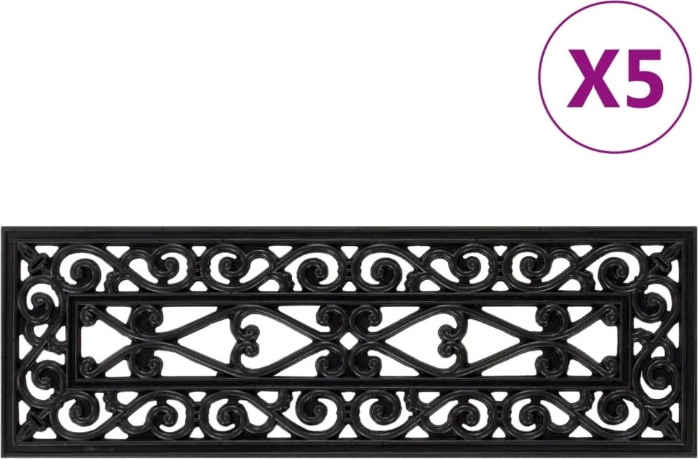 vidaXL Trepte de scară, 5 buc., 25x75 cm, cauciuc