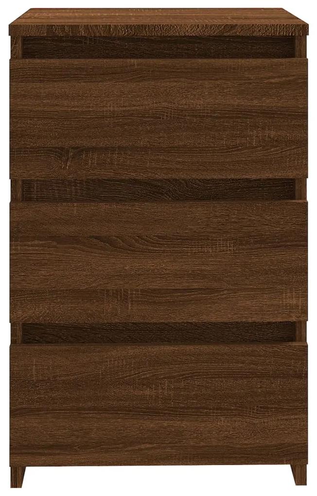 Noptiere, 2 buc., stejar maro, 40x35x62,5 cm, lemn prelucrat 2, Stejar brun