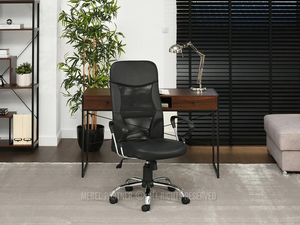 Scaun Olino (negru + crom). Promo -9%. 1110526