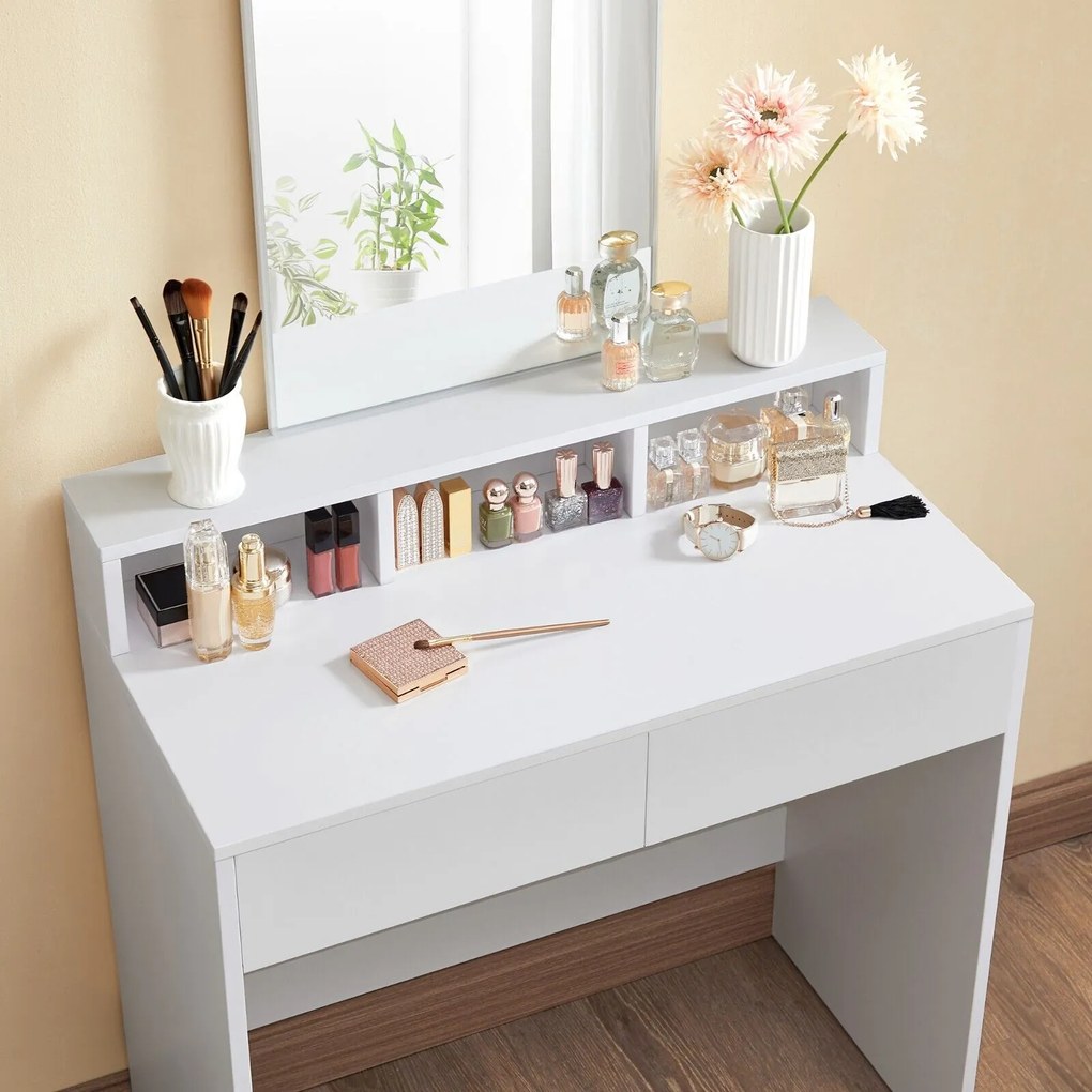 Măsuță de toaletă VANESA, 80x40x140cm, albă Jurhan