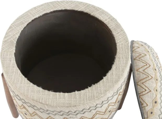 Taburet din lemn de mango cu broderie manuala " Brodery "
